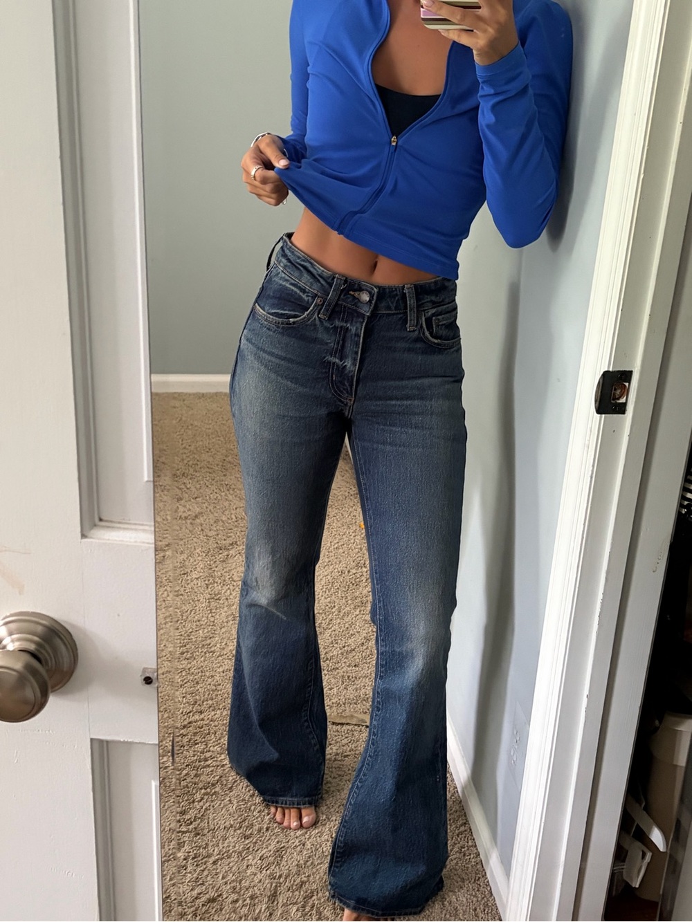 Aritzia denim forum mid-rise Flare Jeans in vintage blue
